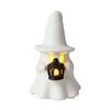 Farmhouse Halloween Decor Glowing Ghost Figurine, LED Light Up Ghost, Tabletop Pastoral Holiday Display for Tiered Tray Mantel Shelf And Indoor Autumn