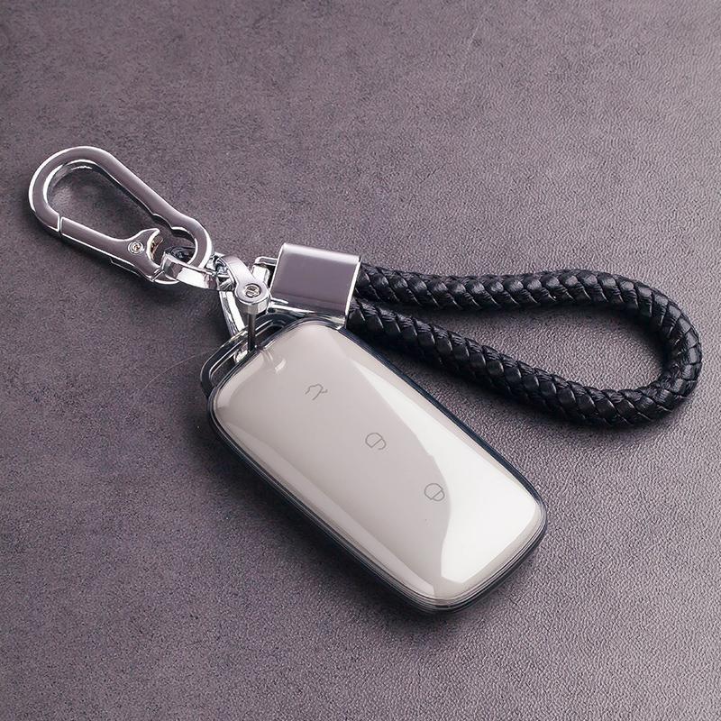 Full Coverage Car Key Case for 2023 Geely Galaxy L7 L6 - Men's Transparent Black Starship Plus Edition