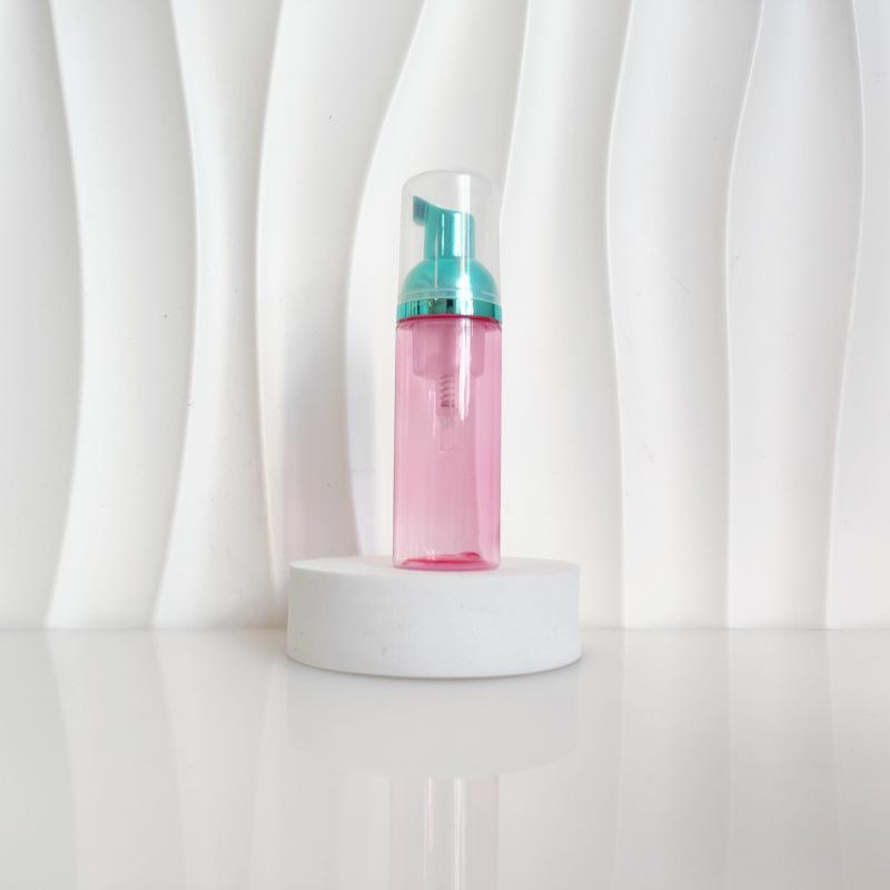 60ml Red Translucent Mousse Dispenser: Cosmetic Brush Foam Bottle for Face Wash and Travel Use