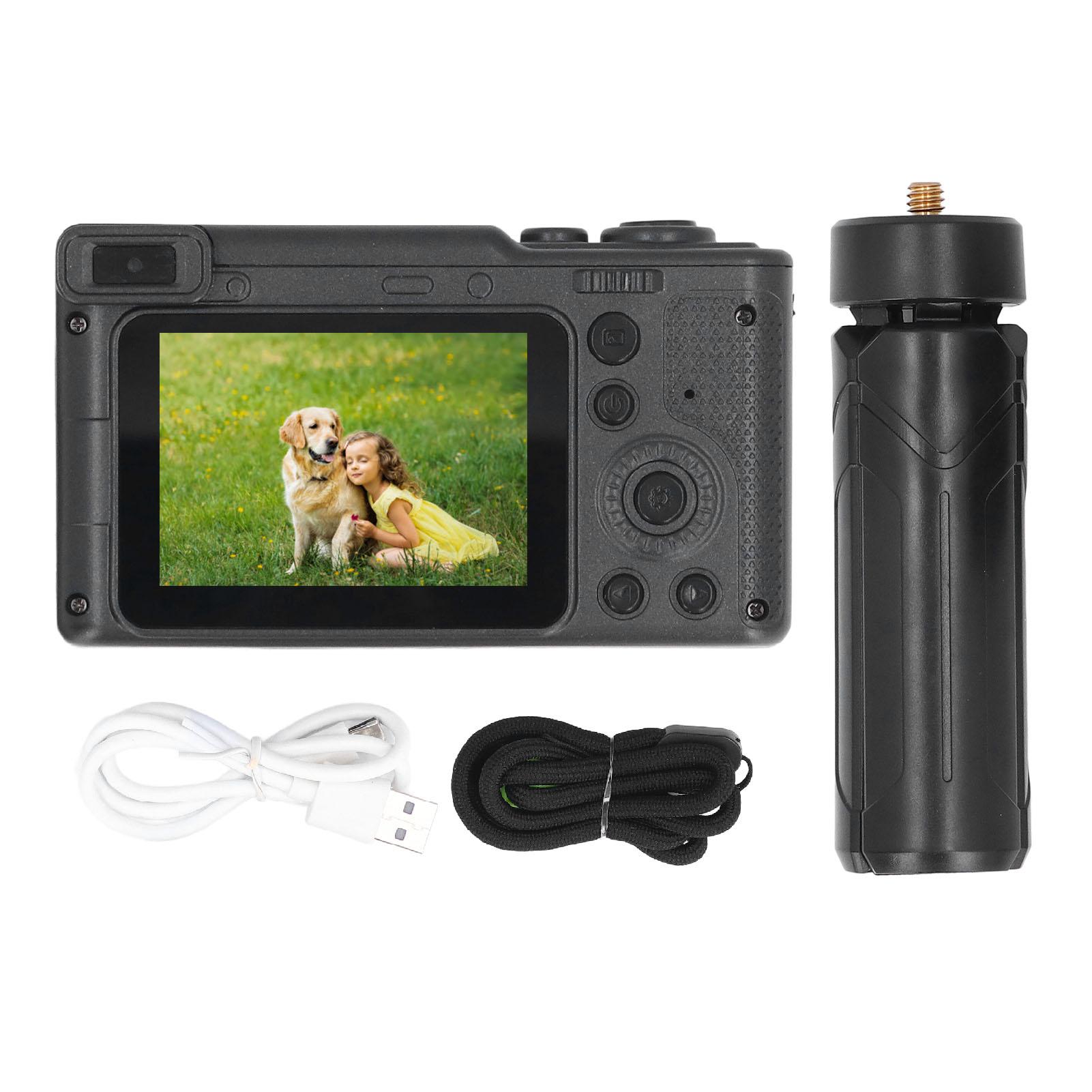 

HD Digital Camera Vintage 4K 2.4in 1080P 8X Zoom Front Rear Dual Cameras for Photography Video зелений