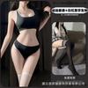 Night cat sexy yoga sexy underwear top shorts fitness vest tight sports underwear temptation free set