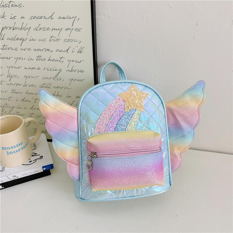 School Bag New Foreign Style Little Girl Backpack Love Small Wings Lightweight and Versatile Go Out Snack Bag Batch