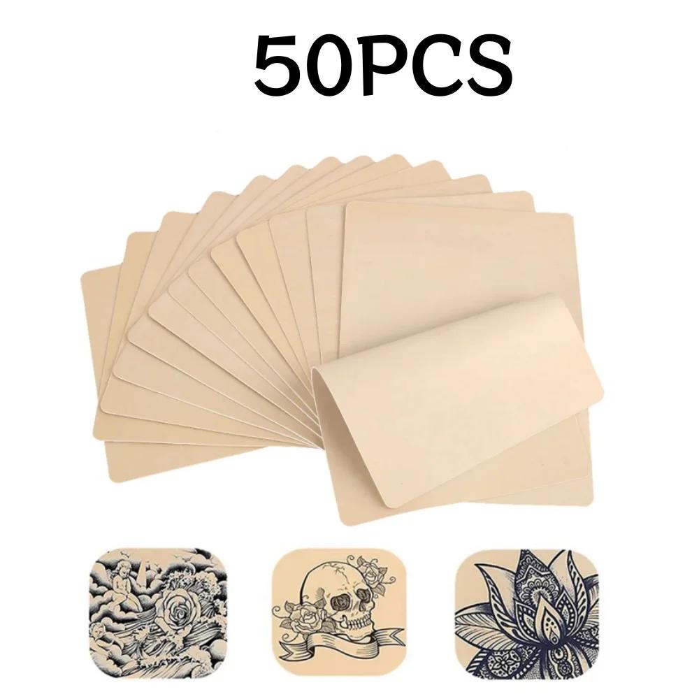 1-100PCS Tattoo Blank Practice Skin Eyebrow Paint Double Side Synthetic Leather Pink Tattoo Beginner Fake Skin Exercise Tool