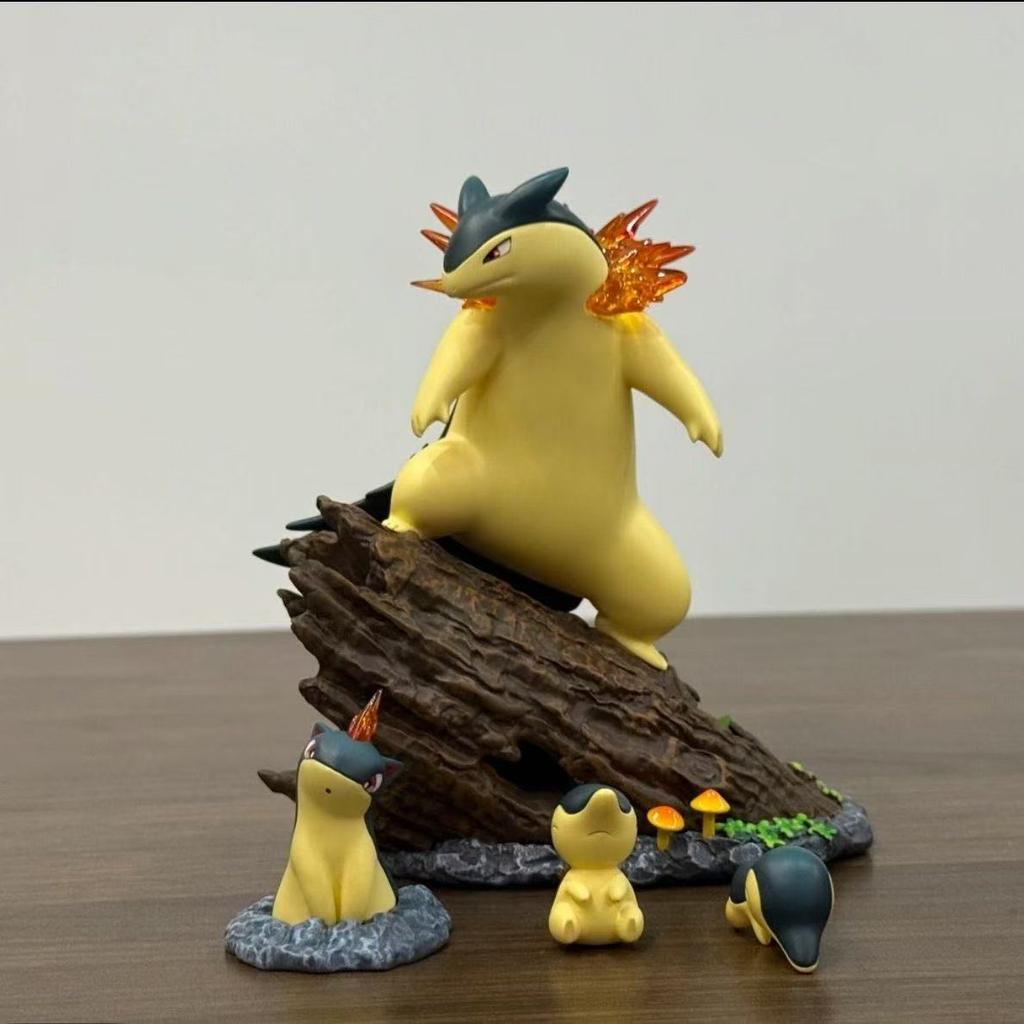 Anime  Figure Typhlosion Evolutionary Group Cartoon Model Collect Pvc Statue Decoration Birthday Toys Gift