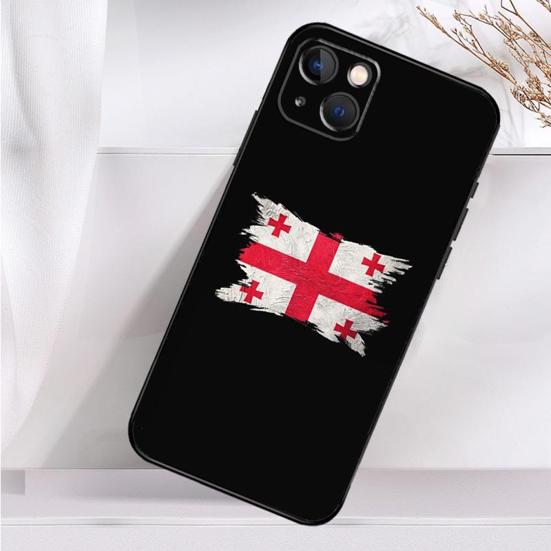 Georgia Grunge Flag Hülle für iPhone 14 16 15 Pro Max 11 12 13 Mini 7 8 Plus X XR XS MAX Weiche stoßfeste Hülle