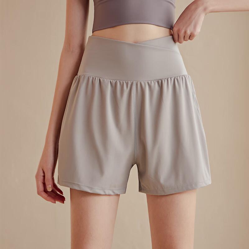 Женские спортивные шорты WEZHO 2-в-1 с высокой талией, быстросохнущие