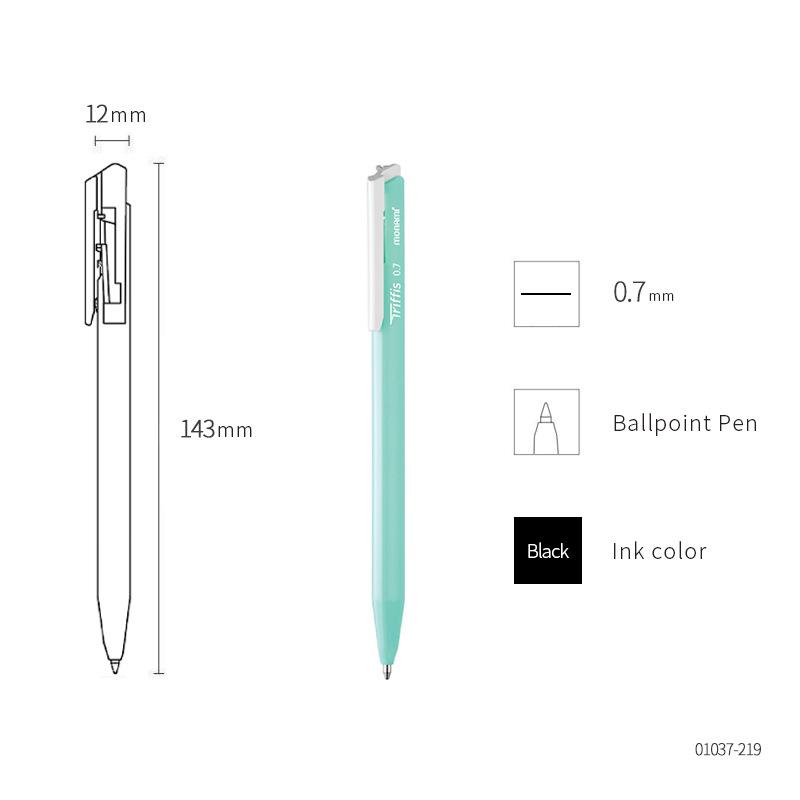 Monami Triffis 0.7mm Triangular Soft Barrel Click Pen - Macaron Edition