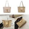 Simple Flower Decoration Large Capacity Women Casual Grass Woven Bag For Everyday Travel