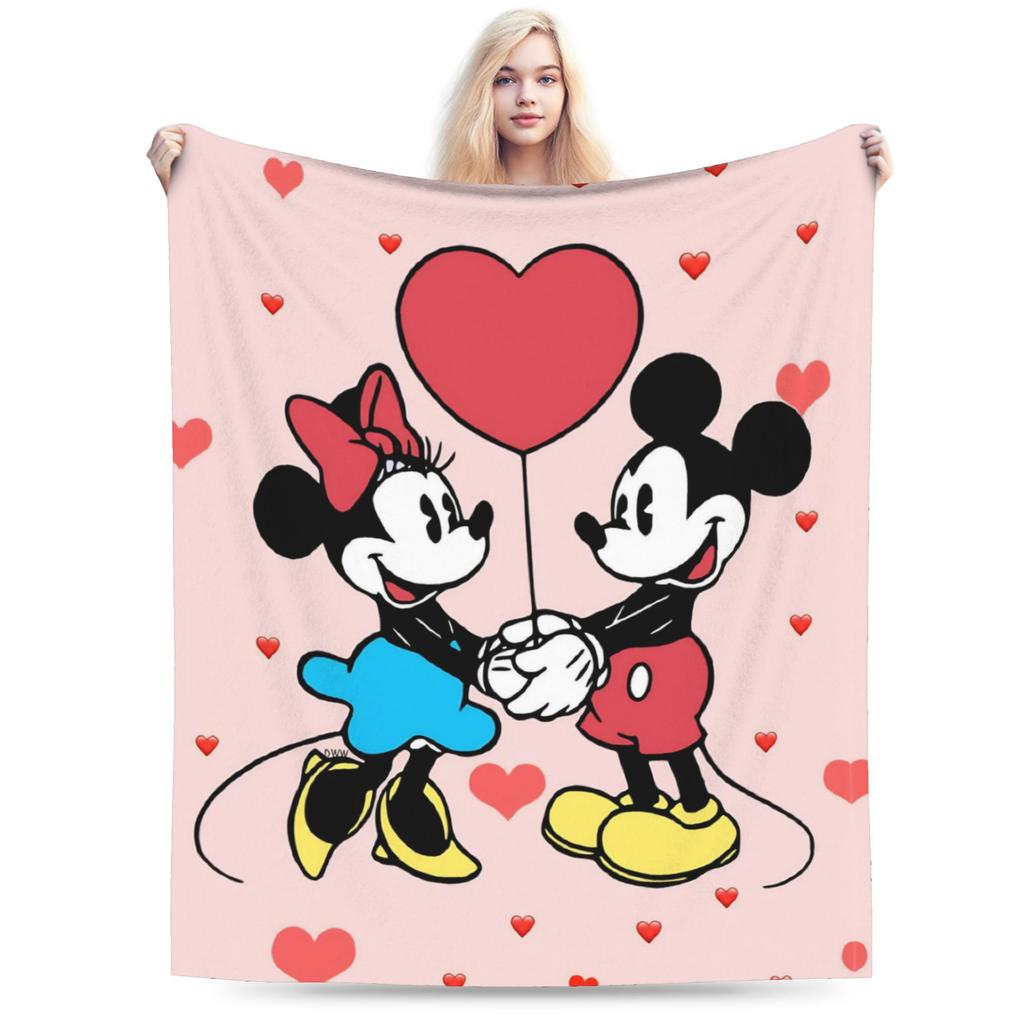 GUOYU Blanket Valentines Day Mickeys And Minnies Throw Blanket for Couch Cozy Plush Blanket Inches Multiple Sizes Bedspread for All Seasons