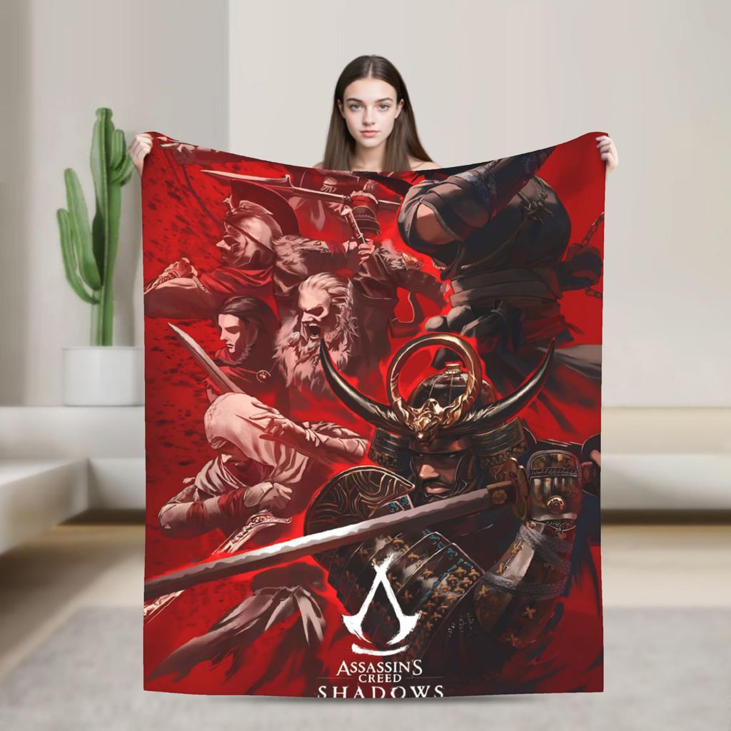 Assassins Creed Shadows  Blanket Quality Soft Warm  Throw Blanket Winter Boy Girl Couch Chair Sofa Bed Fluffy Bedspread