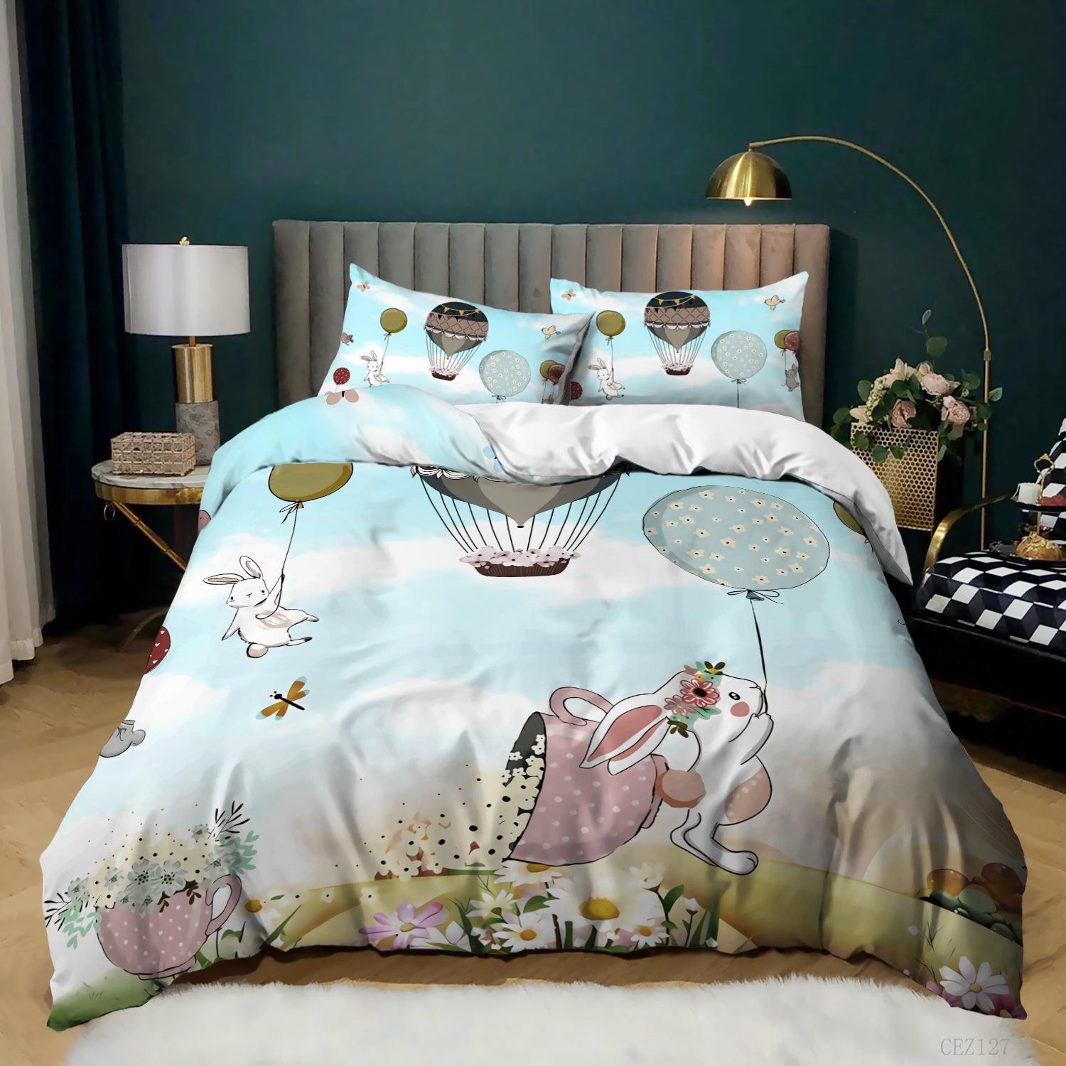 

Small Animal Bed Three-Piece Bed Sheet Quilt Cover Digital Printing Kit 135 * 200 (two-piece set) 90g