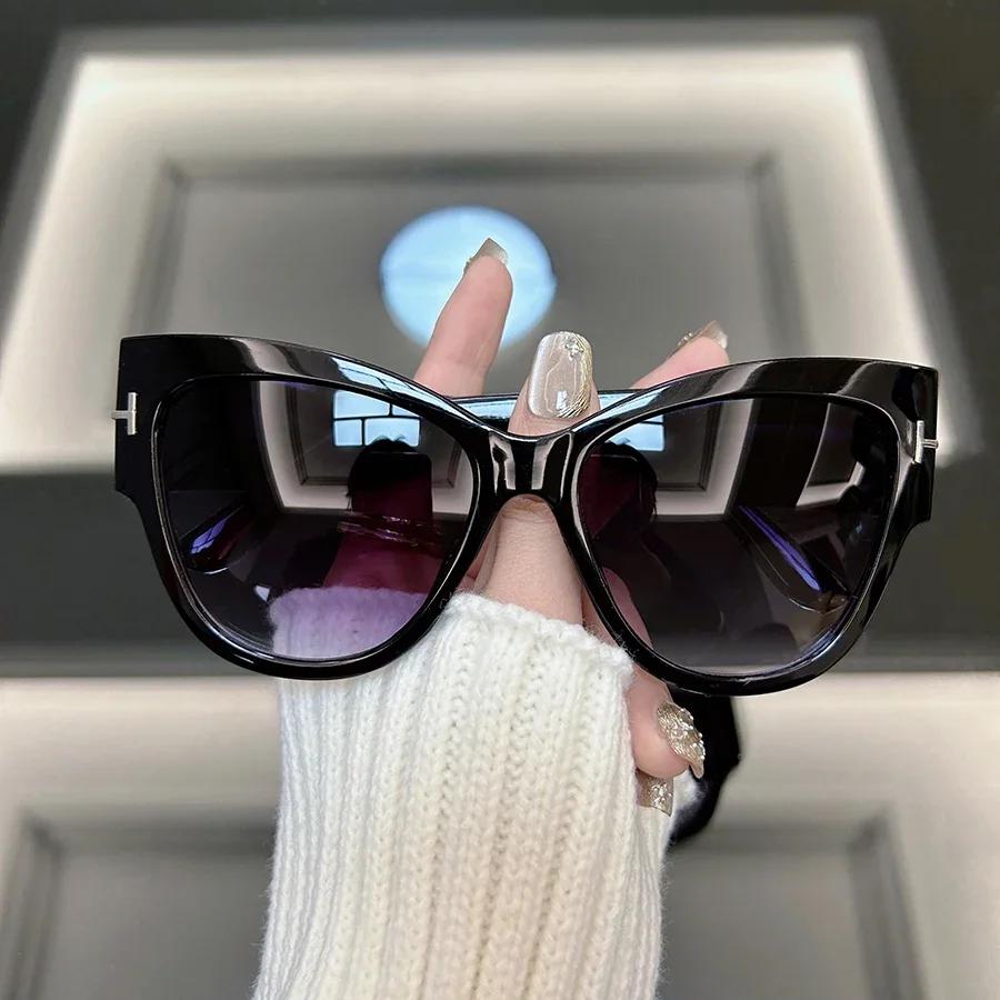 Vintage Cat Eye Sunglasses Women Men Designer Large Frame Fashionable Sun Glasses UV Protection Outdoor
