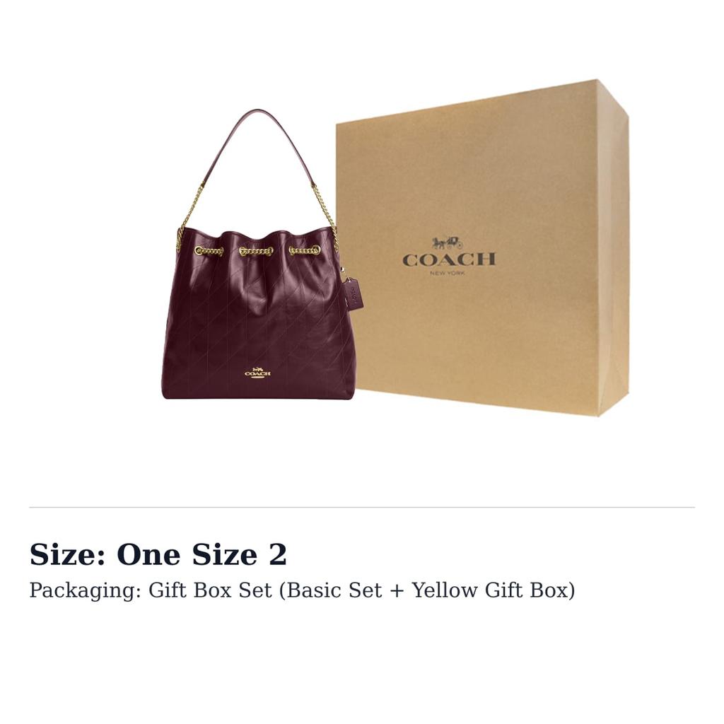 Coach Cow Leather Trash Bag, Shoulder Bag Large Women's Dark Burgundy CCZ81-IMORX