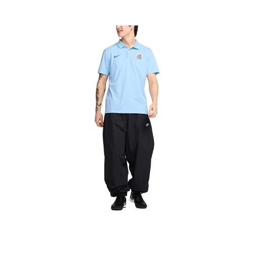 Nike Men's Blue Quick-Dry Polo T-Shirt with Logo Letters