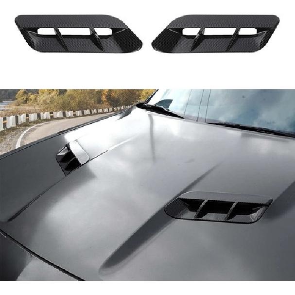 Carbon Fiber Engine Hood Scoop Air Vent Decor Trim For Dodge Challenger SXT 15+