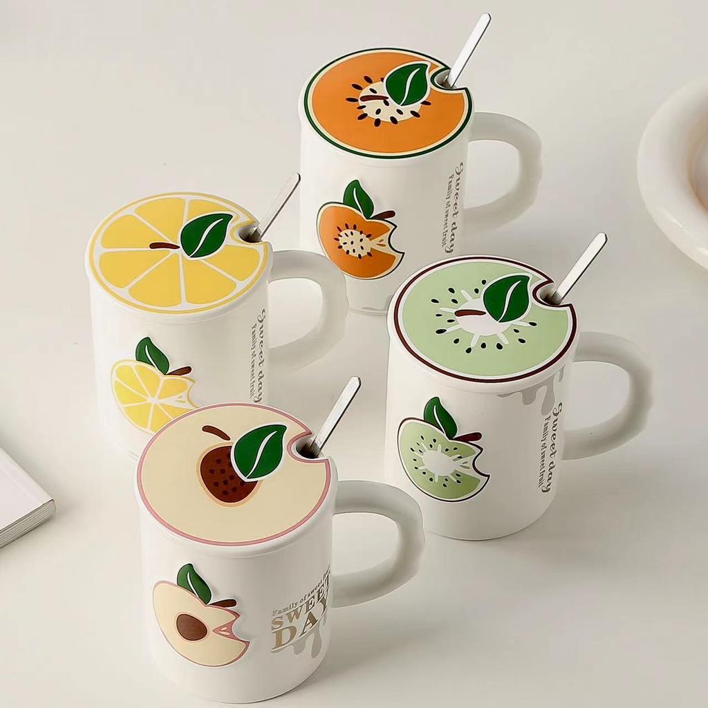 Creative Fruit Ceramic Cup with High Appearance and Large Capacity Office Home Coffee Milk Cup  Gift Cup