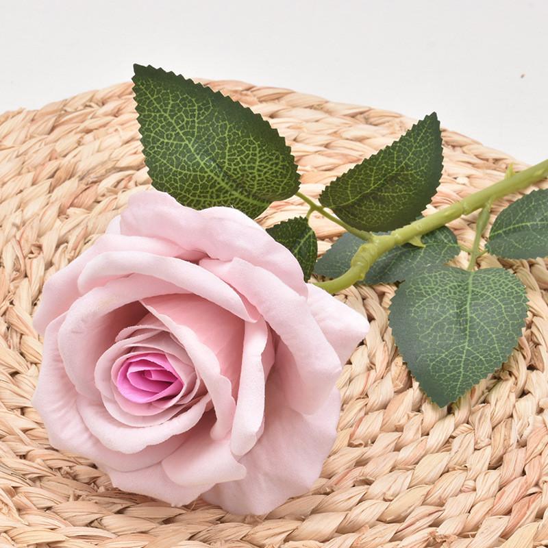 Velvet Big Single Rose Simulation Flower For Photography Props And Decor Home