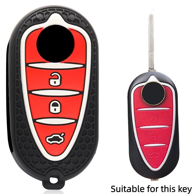 New 3 Buttons Silicone Car Key Case Cover For Alfa Romeo Mito Giulietta Folding Flip Remote Car Key Shell