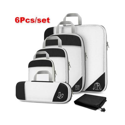 6-piece Travel Packaging Cube Storage Bag Packaging Compressed Travel Luggage Packaging Storage Bag Set