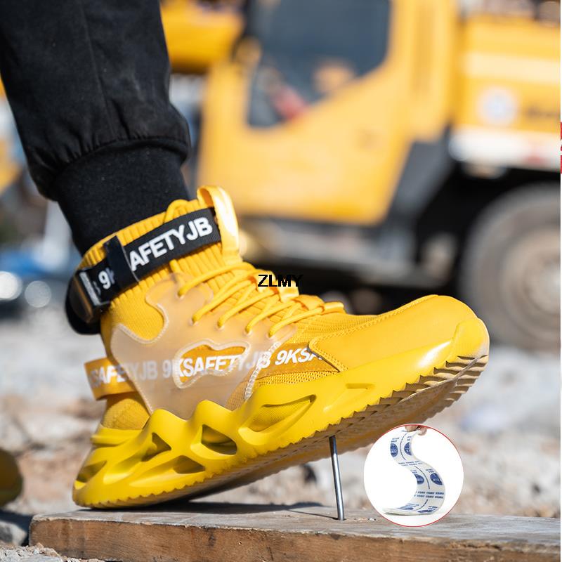 Fashion Safety Shoes Men Steel Toe Work Shoes Puncture Proof Sneaker Man Industrial Work Safety Boots Breathable Protective Boot