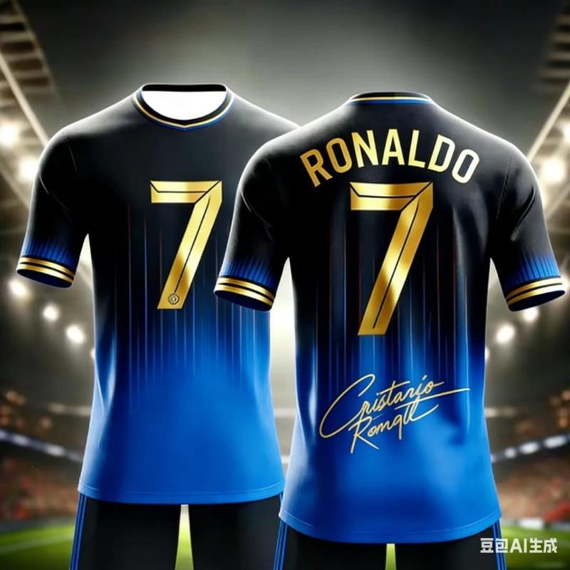 

New Ronaldo Number 7 Commemorative Soccer Jersey Quick Dry Breathable Sports T Shirt Ideal for Daily Sports and Football L