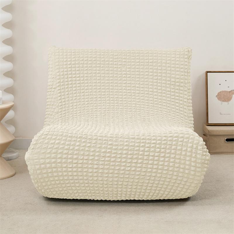 1 PZ Copridivano Elasticizzato Senza Braccia Trama a Quadretti Seersucker Copertura per Divano da Terra Lounge Slipcover Copridivano Singolo Rilassante per Poltrona da Focolare Decorazione per Casa in Camera da Letto