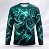 Whale Shark Ocean Pattern Men Long Sleeve Crew Neck T Shirt 3d Print Animal Graphic Top Casual Tee For Ocean Lovers Daily Street