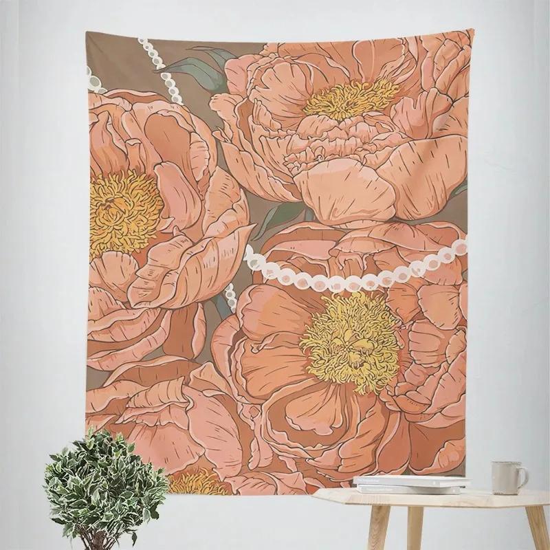 Succulent Plants Flowers Decorative Tapestry Home Wall Decor Office Living Room Tapestry
