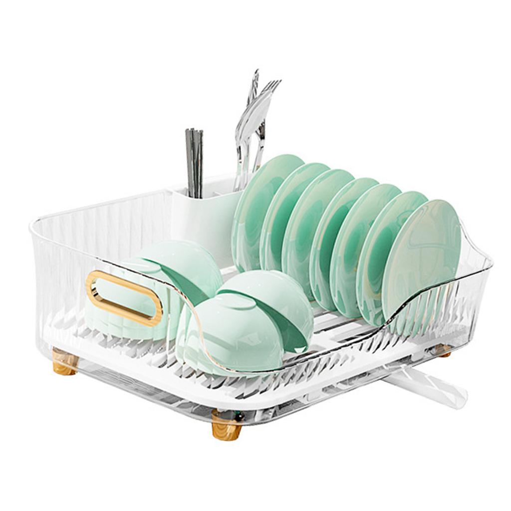 Dish Drying Rack Plastic Visualize Diversion Effluent Dish Diversion Rack for Chopsticks Bowl Plate Spoon Transparent