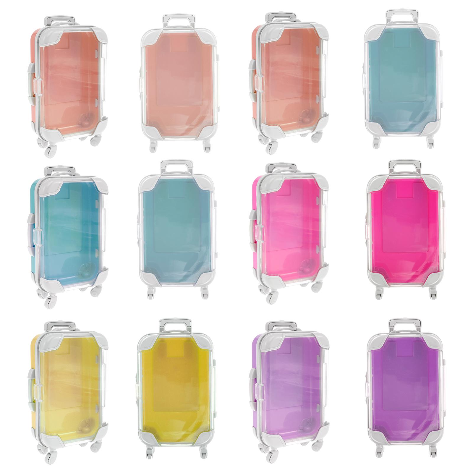 

12Pcs False Eyelashes Packaging Empty Box Mini Suitcase Candy Boxes Colorful Clear Mini Trolley Case Packaging Box Other