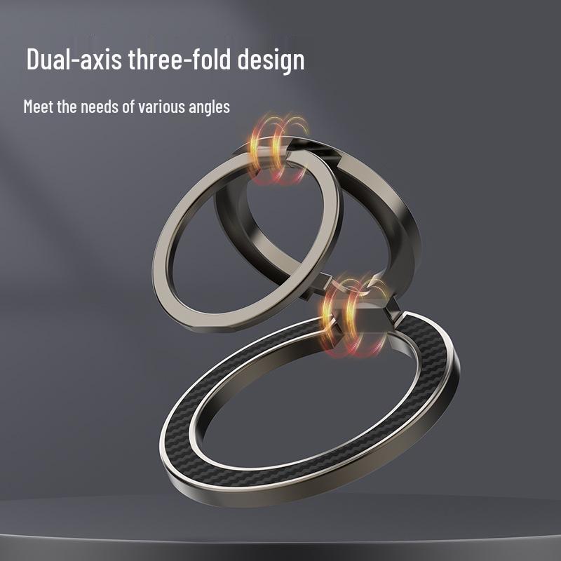 MagSafe Three-Fold Double-Sided Magnetic Phone Ring Holder for Apple & Android