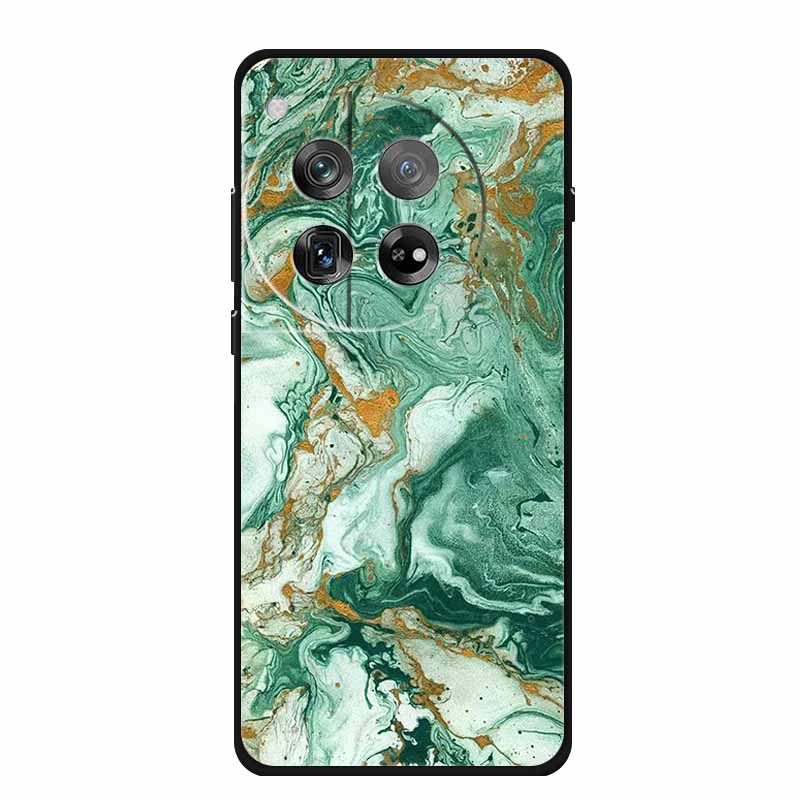 Marble Shell For OnePlus Ace 3 3 Pro Case Luxury Protector Soft Silicone Phone Cover for OnePlus 12R 12 R Colourful Black Fundas
