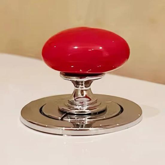 Toilet Press with Widened Base Easy Flush Installation No Drilling Soft Silicone Touch Heart Shape Toilet Flush Enhancer