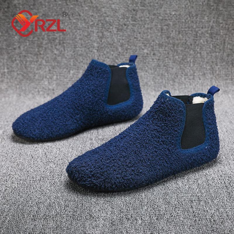 YRZL Winter Warm Cotton Shoes Men Indoor Home Slipper Thin Bottom Plush Cotton Man Casual Shoes Soft Sole Anti-slip Slippers Man