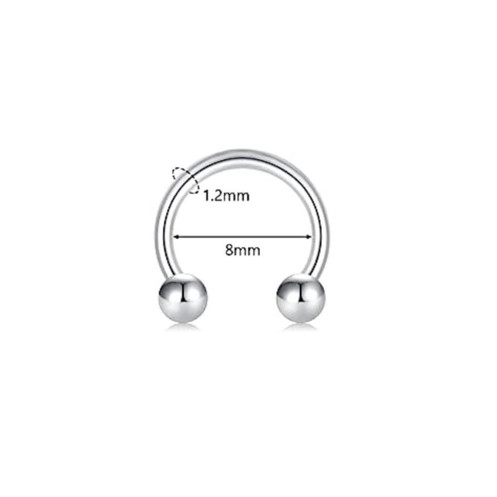 Stainless Steel C-shaped Eyebrow Piercing, Nose Ring, Ear Cartilage Piercing, Lip Piercing Jewelry