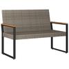 Outdoor Bench In Gray and Dark Gray 107 X 61 X 80 Cm Poly Rattan