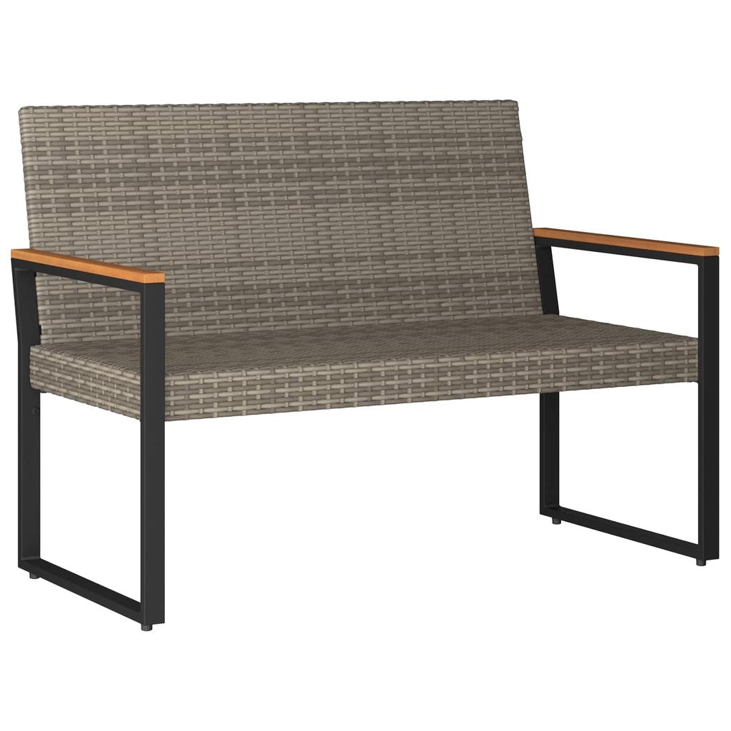 Outdoor Bench In Gray and Dark Gray 107 X 61 X 80 Cm Poly Rattan