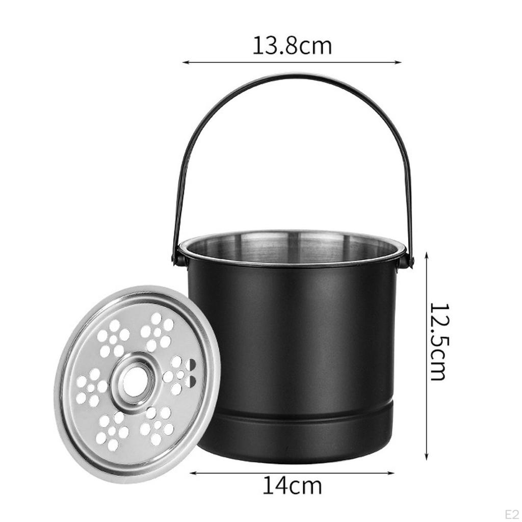 1 L Ice Wine Container Made of Stainless Steel with Handle for Cooling Drinks