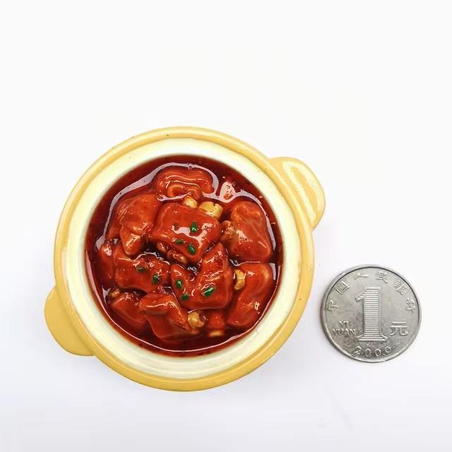 Simulated Food Fridge Magnets Resin Painted Magnet Noodles Ribs  Pot Cute Magnets for Refrigerator Retro Magnetic Handicrafts