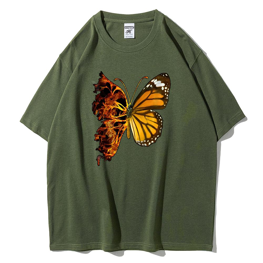 My Heart Is Burning Like This Cotton Woman T-Shirts Sport Comfortable T-Shirts All-Match Hipster Tshirt Breathable Summer Tshirt
