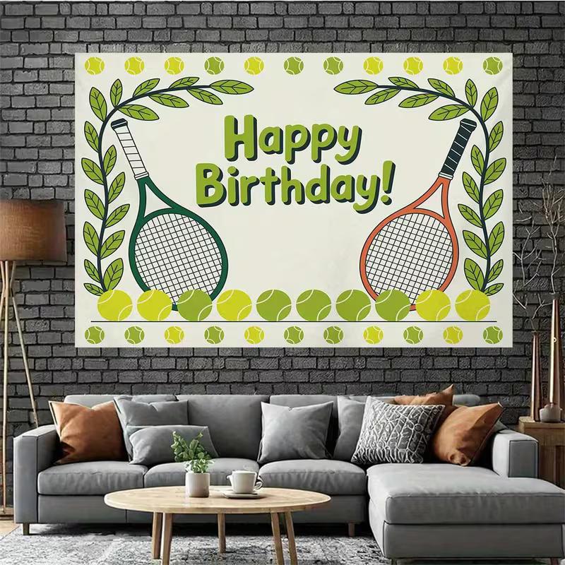

Tennis Birthday Backdrop, Sport Background Cloth, Party Decor 47.2x31.5inch/120*80cm