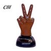 Three Skin Color Car Toy Solar Powered Finger Shaking Decor, Creative Dashboard Ornament, Battery Free Swinging Figurine for Desk Office, Cute