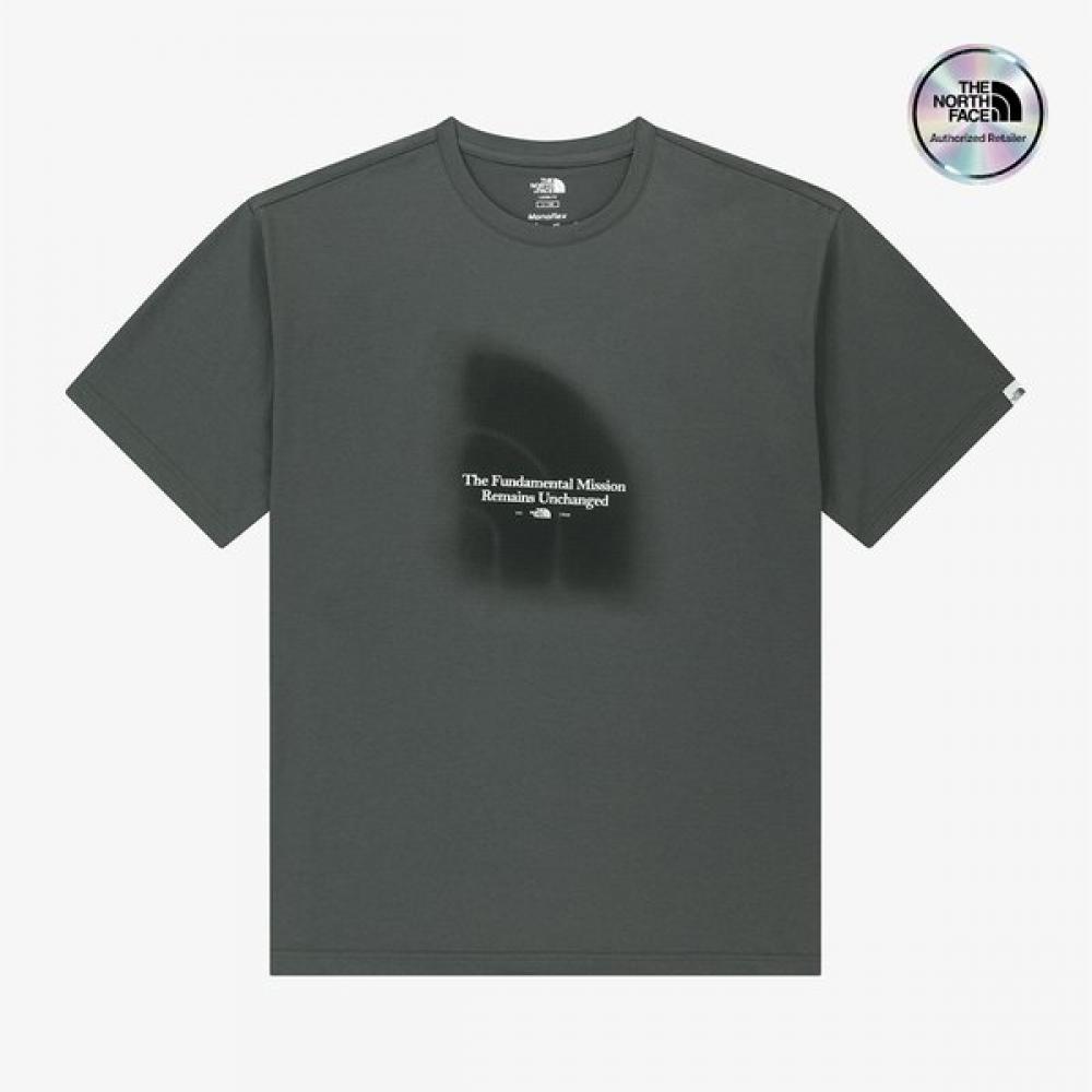 The North Face Misty Logo Short Sleeve Round Tee Dark Gray Nt7ur13k DARK GRAY/090