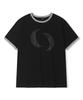 Mubeun Twin Moon Ringer Short Sleeve T-Shirt Black