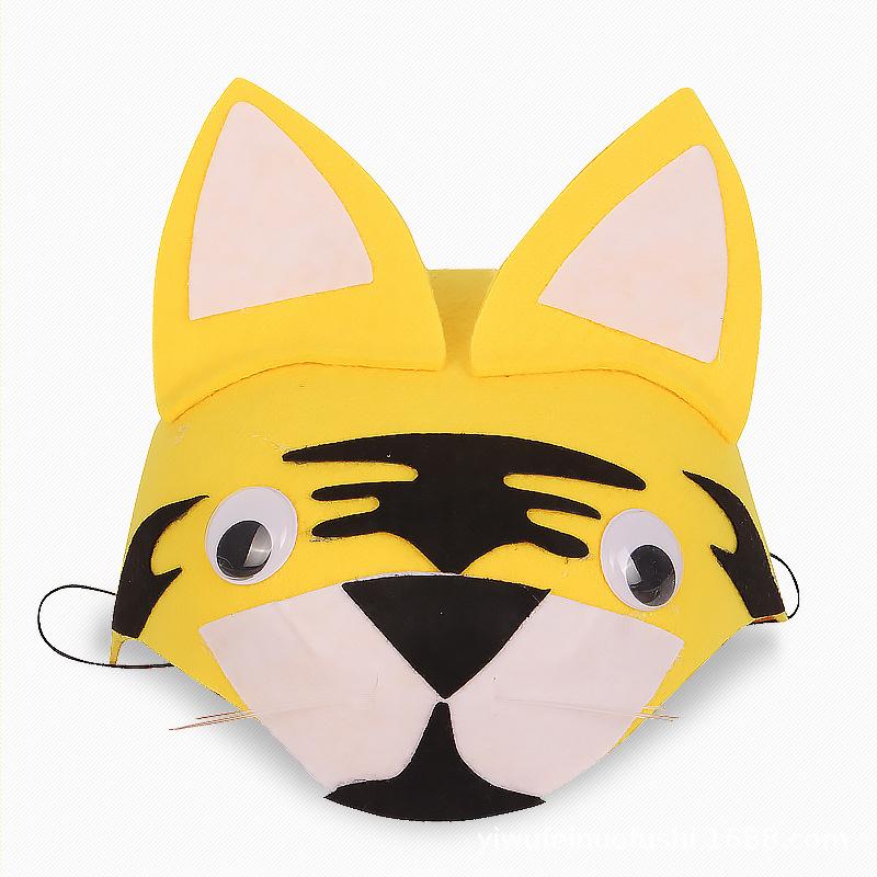 Cartoon Animal Party Kids Hat Children's Day Stage Performance Props Zoo Carnival Felt Hat Zodiac Rabbit Mouse Headdress