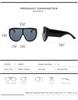 Luxury Brand Retro Big Frame Eyeglasses Women Sunglasses Tea Color Square Pilot Shades Uv400 Cool Men One Piece Eyewear