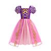 Rapunzel Princess Dress Girl Purple Puff Sleeve Cosplay Tangled Costume Halloween Vestido Kids Birthday Ball Gown Clothes