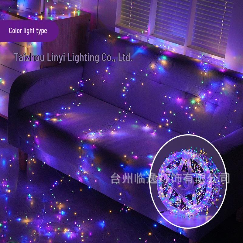 Christmas LED Firecracker Copper Wire String Lights for Indoor/Outdoor Decoration Silver Wire - Colored Light