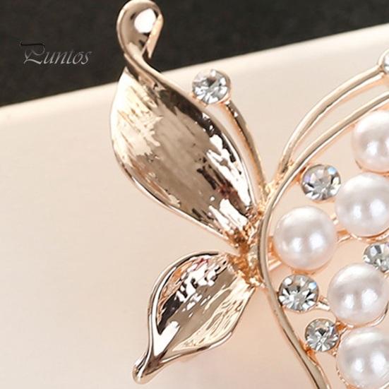Rhinestone Butterfly Brosje Dame Stilig Sense Light Luksus Utsøkt Delikat Unik Faux Pearl Corsage
