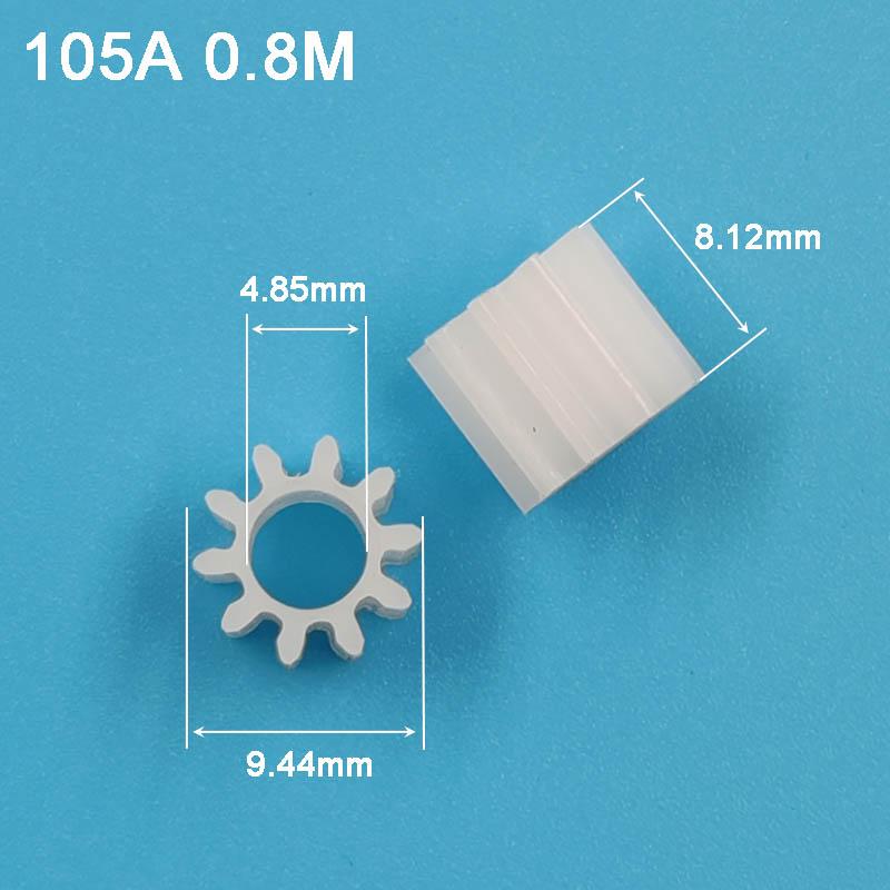 10T 0.8M Spur Gear OD=9.6mm 10 Teeth Customize Hole 3mm 3.17mm 5mm Plastic POM Pinion 103B 105A